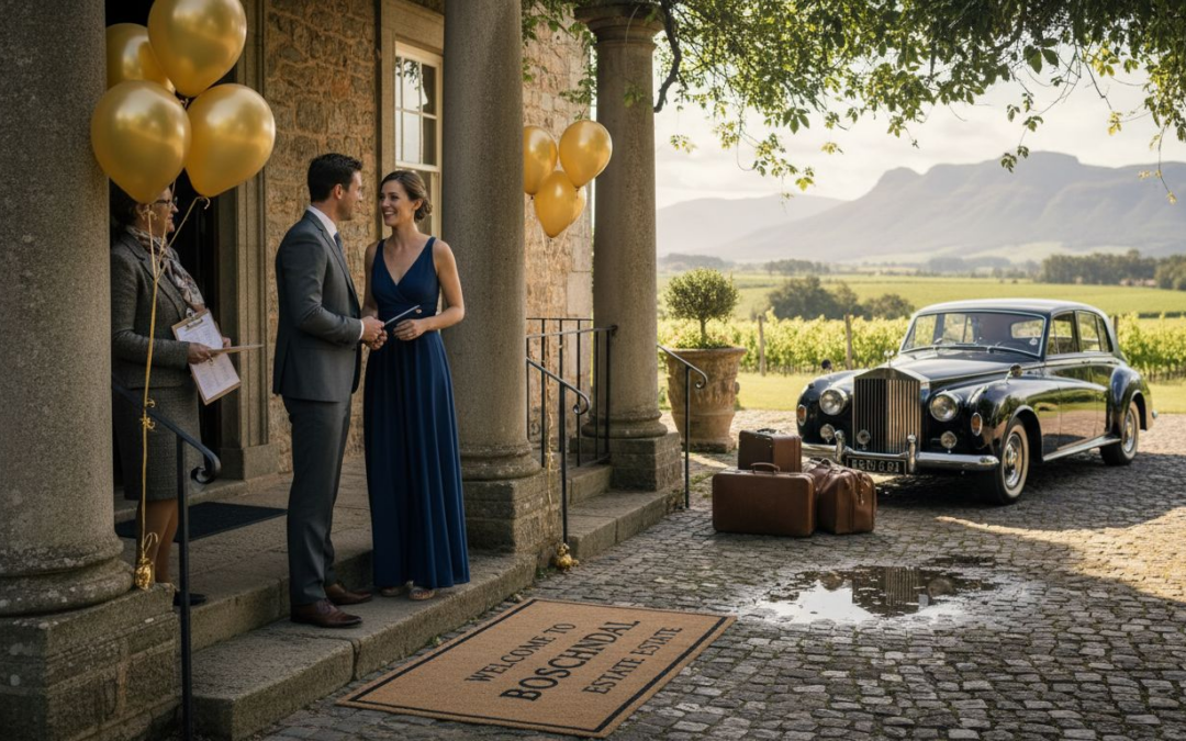 Guests greeted at luxury event entrance