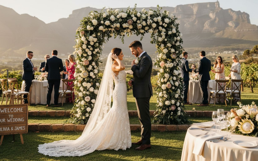 Cape Town couple wedding at vineyard estate