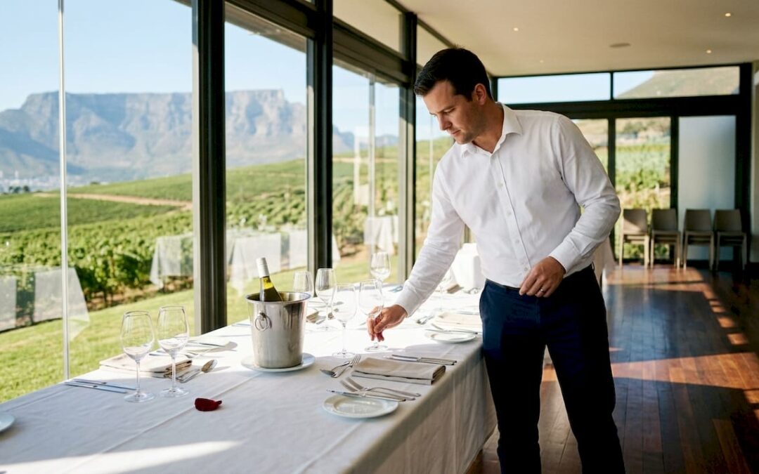 Vineyard estate luxury event venue setup