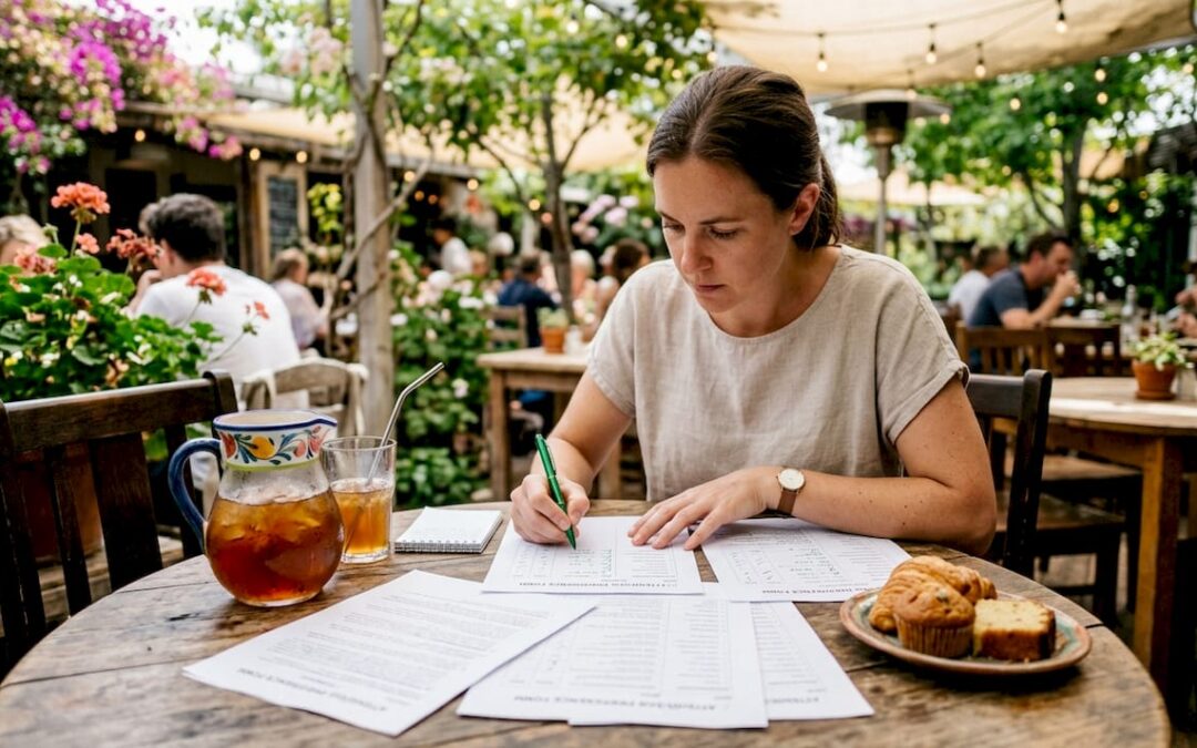 Event planner reviewing attendee preferences