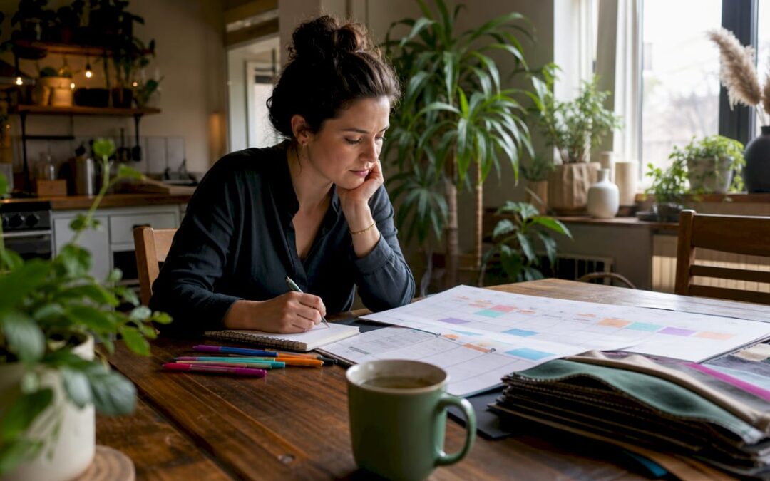 Event planner mapping personalised workflow at home