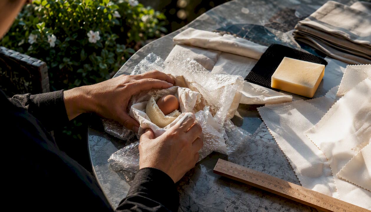 Building egg drop protective casing