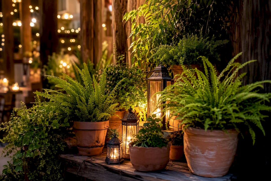 Potted plants as sustainable wedding décor