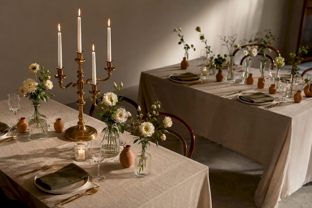 Focused versus scattered rehearsal dinner decor