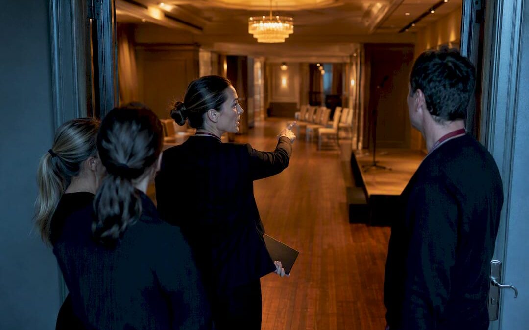 Event team rehearsing a luxury function