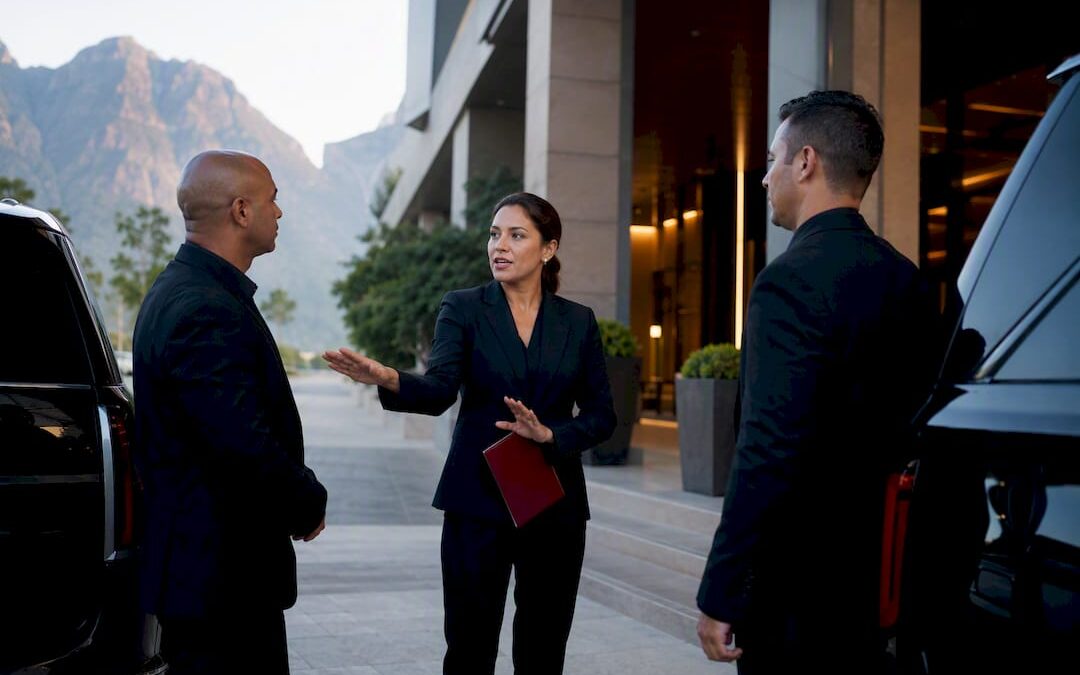 Event organiser coordinating luxury guest transport