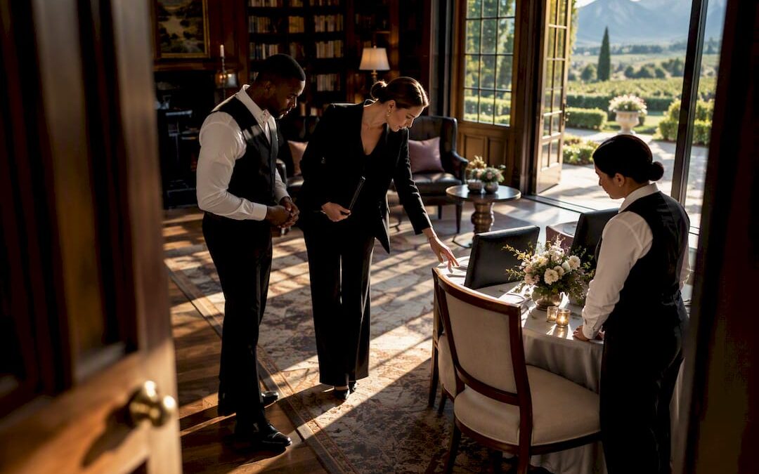Planner coordinating a luxury event handover